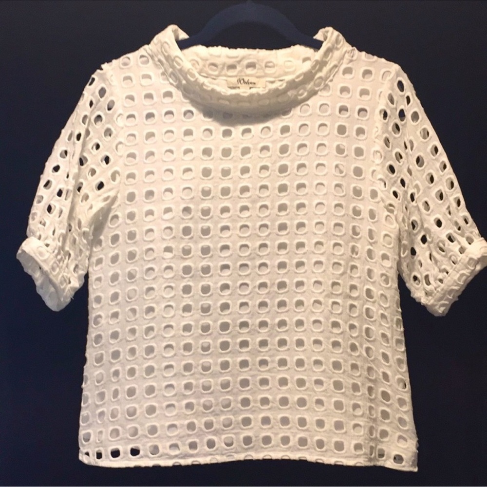 Wolven Cream Cuffed Sleeve Boxy Blouse